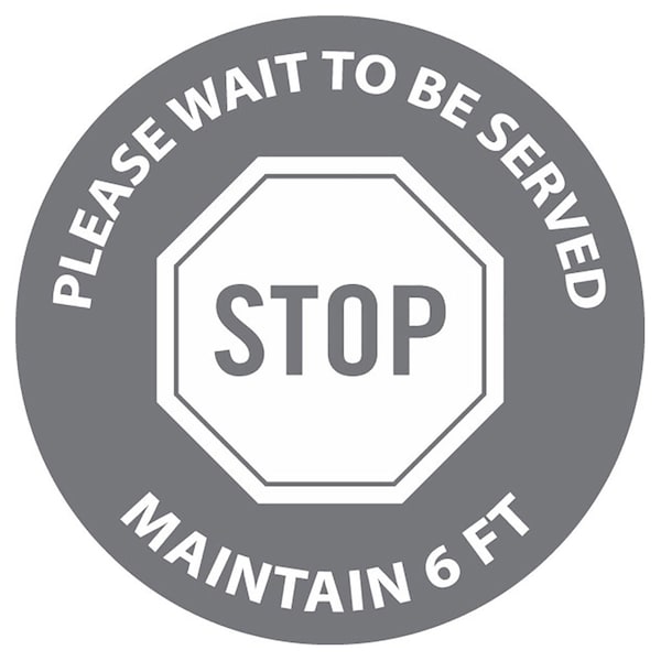 Identity Group Stop, Please Wait, Gray, 15" 8469GY